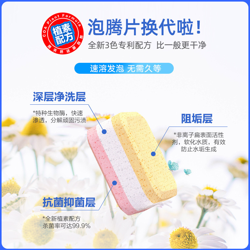 [4盒]美国jiffine 洗衣机槽霉垢净泡腾片泡泡球丸清洗剂 滚筒波轮全自动洗衣机槽洗涤剂除垢清洁片块12片/盒高清大图