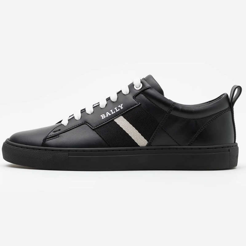 bally巴利男士皮质系带条纹休闲运动鞋helvionew
