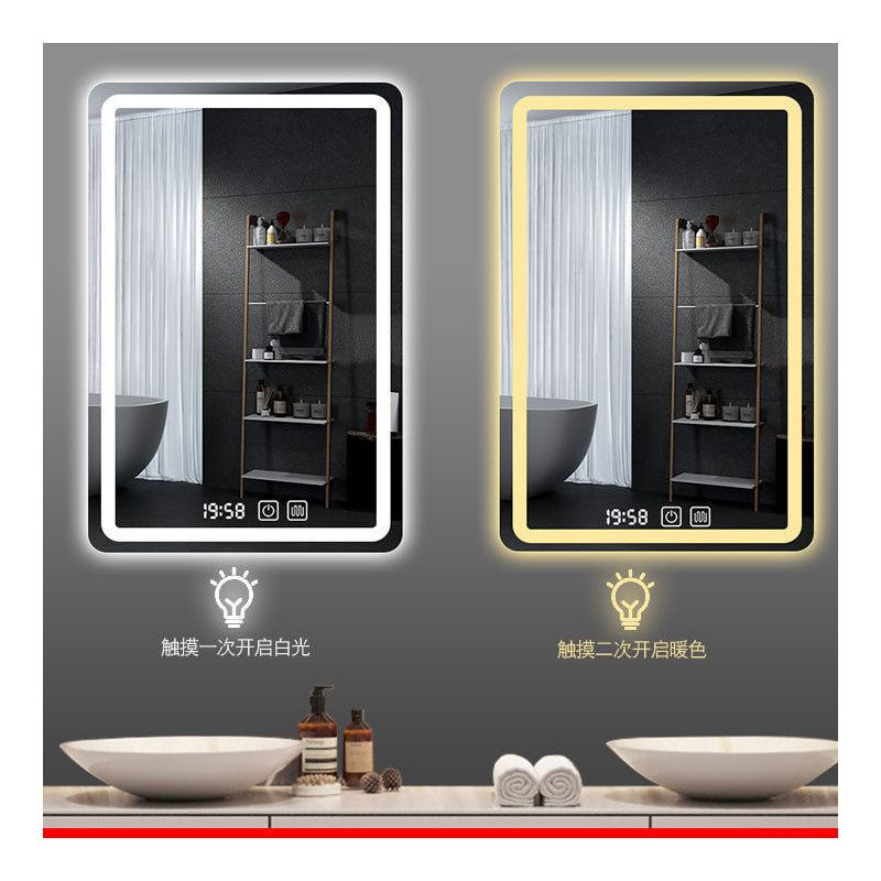 北欧风智能浴室镜防雾led带灯壁挂卫浴镜防雾卫生间化妆镜多功能