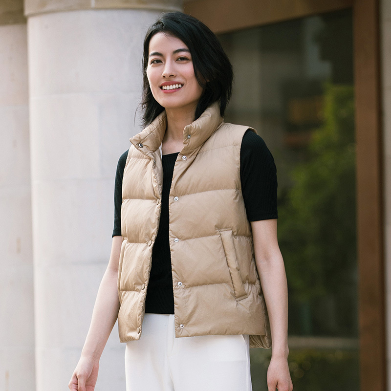 坦博尔(tanboer)女士羽绒服 坦博尔羽绒马甲女短款韩版秋冬鸭绒背心