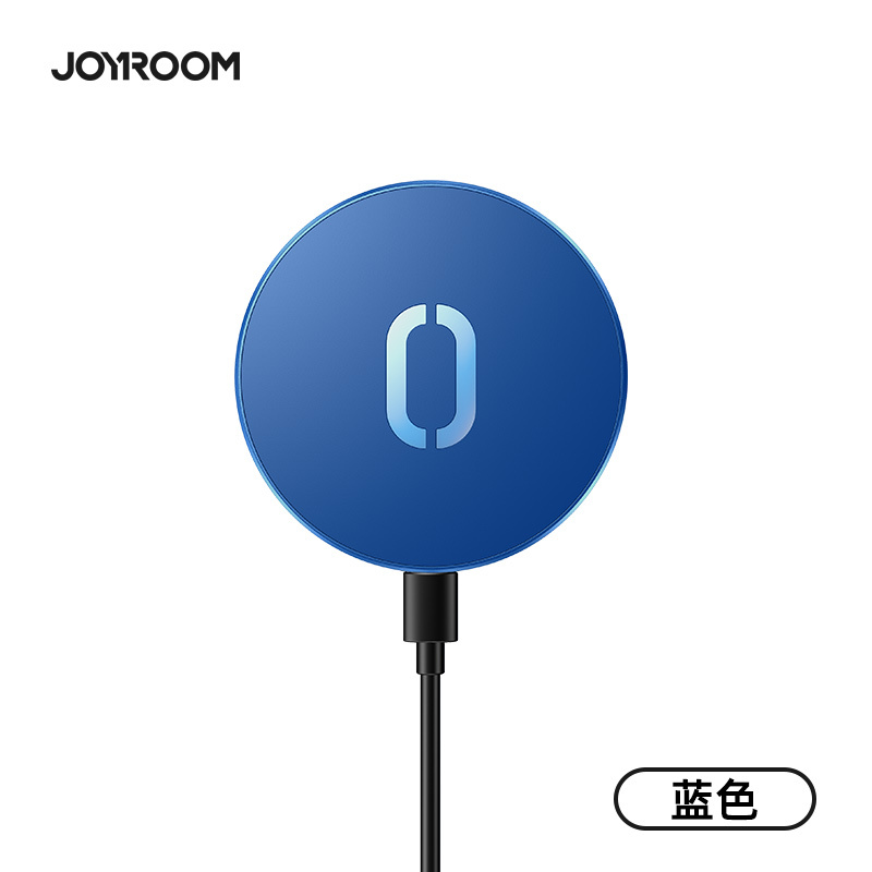 机乐堂JR-A28 15W超薄磁吸无线快充magsafe蓝色iPhone12/mini/Pro/Promax系列带壳适用