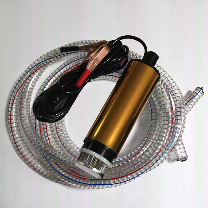 抽油泵柴油12V 电动24伏加油机加油泵自吸泵潜水油泵油抽子抽油器 24v不锈钢电泵+5米钢丝管_939