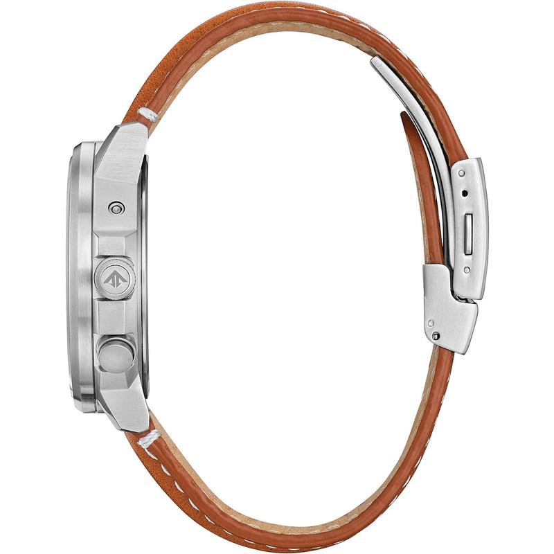 Citizen西铁城男士光动能原子表时区全自动日历蓝盘钛合金商务防高清大图