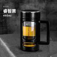 富光玻璃杯带把手男女士办公水杯大容量家用过滤茶水分离泡茶杯子