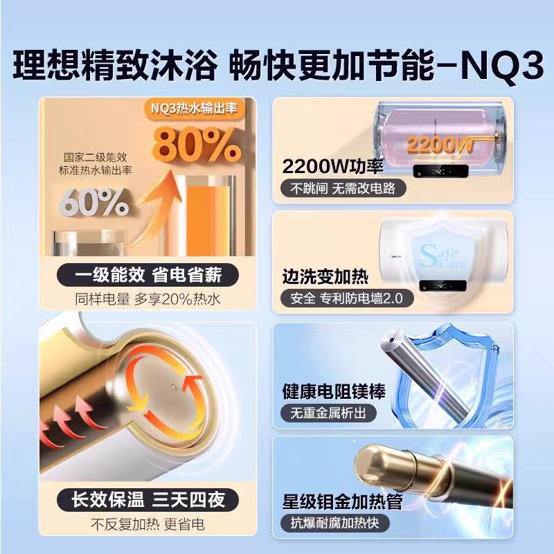 统帅热水器80L LEC8001H-NQ3高清大图