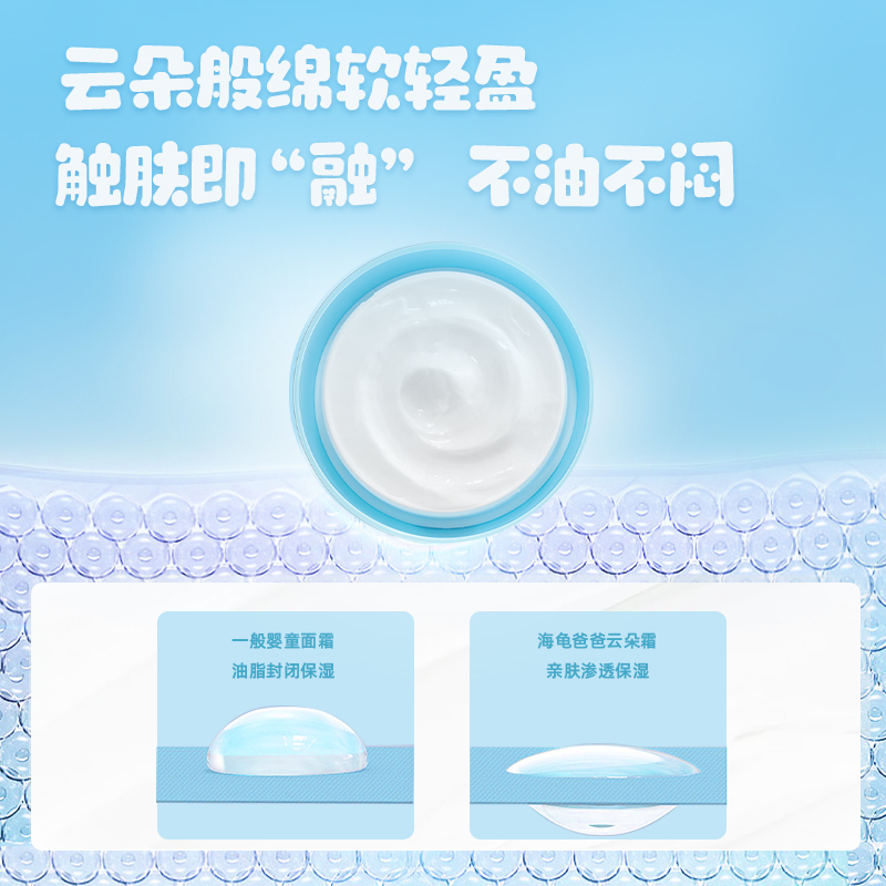 Hi!papa 海龟爸爸透明质酸钠倍润保湿霜40g小云朵霜
