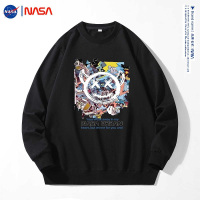 NASA官方联名2023新款春秋卡通动漫印花男女同款情侣长袖T恤潮牌卫衣男