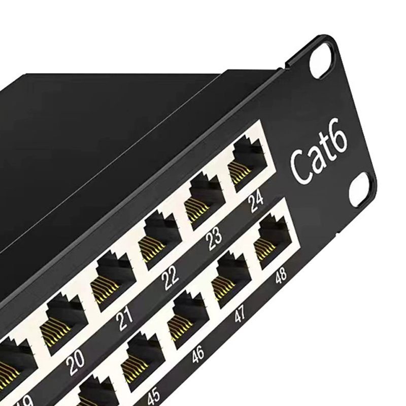 澳狒 网线配线架 CAT5E免打机架式机柜通用网络直通超五类48口配线架 升级款高清大图