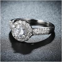 R823-CCouple Love Gold Rings铂金订婚戒指男女钻石情侣简约日韩送女朋友七夕情人节礼物