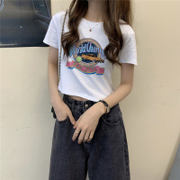 短款衣服t恤短袖女装设计感小众露脐高腰甜辣夏季上衣2021年新款 白色6161中 M