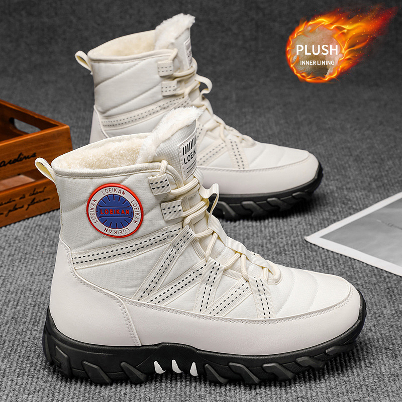 冬季新款男士加厚保暖时尚百搭休闲靴户外舒适登山徒步雪地靴