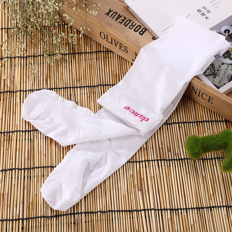 春秋薄款儿童天鹅绒连裤袜防滑女童白色舞蹈袜专业考级跳舞袜练功