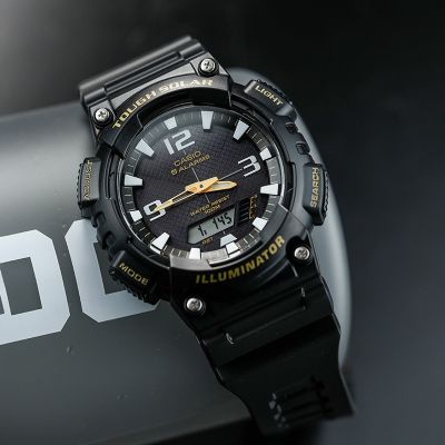 卡西欧防水运动手表男多功能情侣表AQ-S810W太阳能男表女表光能表AQ AQ-S810W-1B太阳能+百米防水