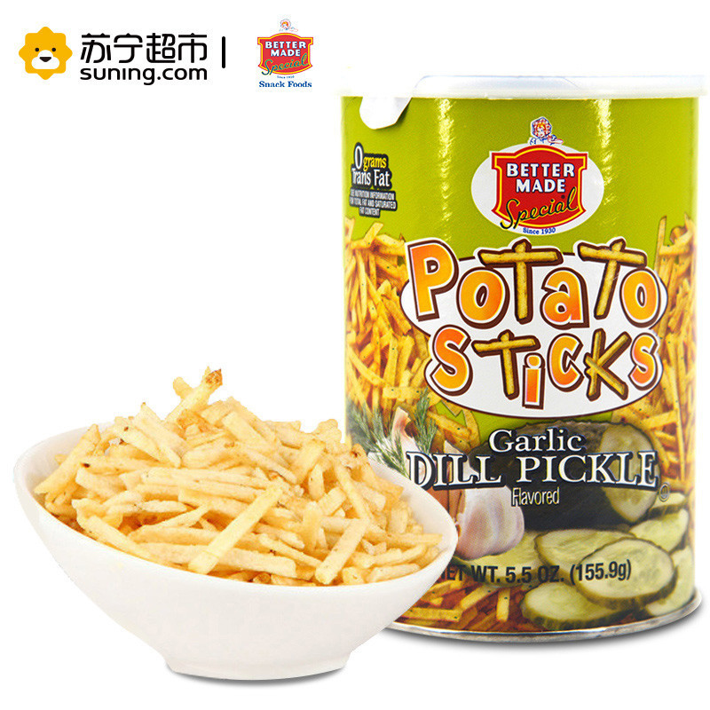 倍特美(BETTER MADE)酸黄瓜味薯条155.9g/罐