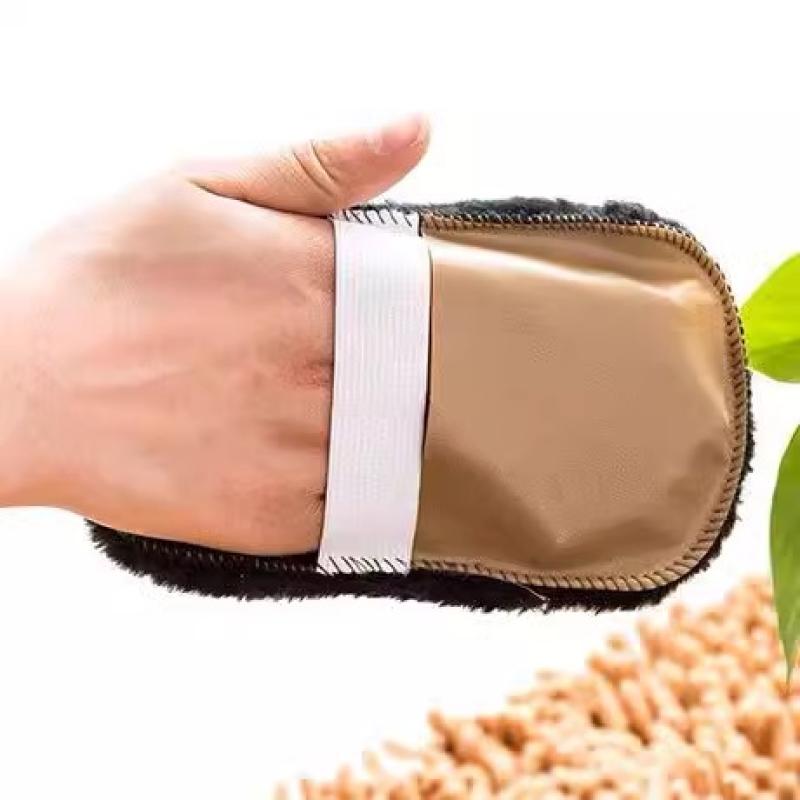 [补贴10%]皮鞋擦鞋专用布擦鞋油抛光手套式绒面抛光布鞋擦鞋刷 1个绒面抛光手套 随机发货高清大图