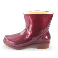 DOUBLESTAR双星DSA212 半筒女士雨鞋加棉短筒女款防滑PVC中筒雨靴保暖鞋胶鞋防水 珠光红 36/230