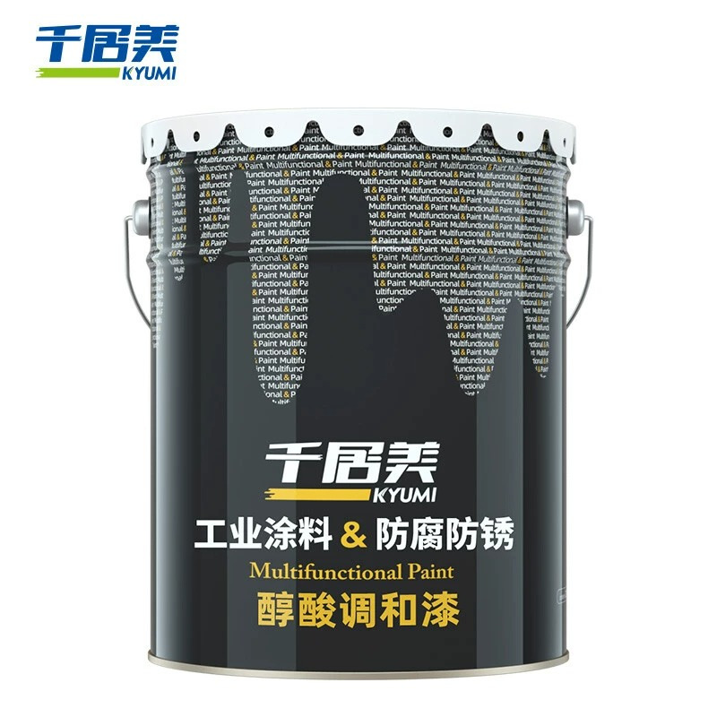 千居美醇酸调和漆 防锈金属漆钢结构铁栏杆工程防腐油漆 10KG B04银灰