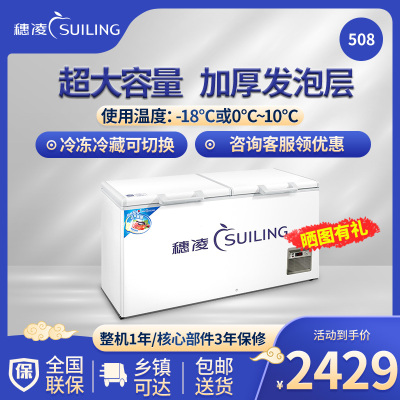 穗凌(SUILING)BD-508单温大卧柜冰柜冷冻冷藏柜转换 厨房冰箱保鲜柜速冻顶开门密封柜商用雪柜 455升