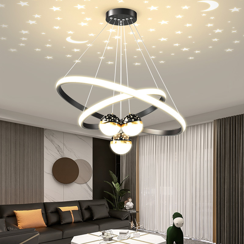 顾家照明客厅灯吊灯简约现代北欧轻奢创意网红餐厅灯满天星吊线灯玄关