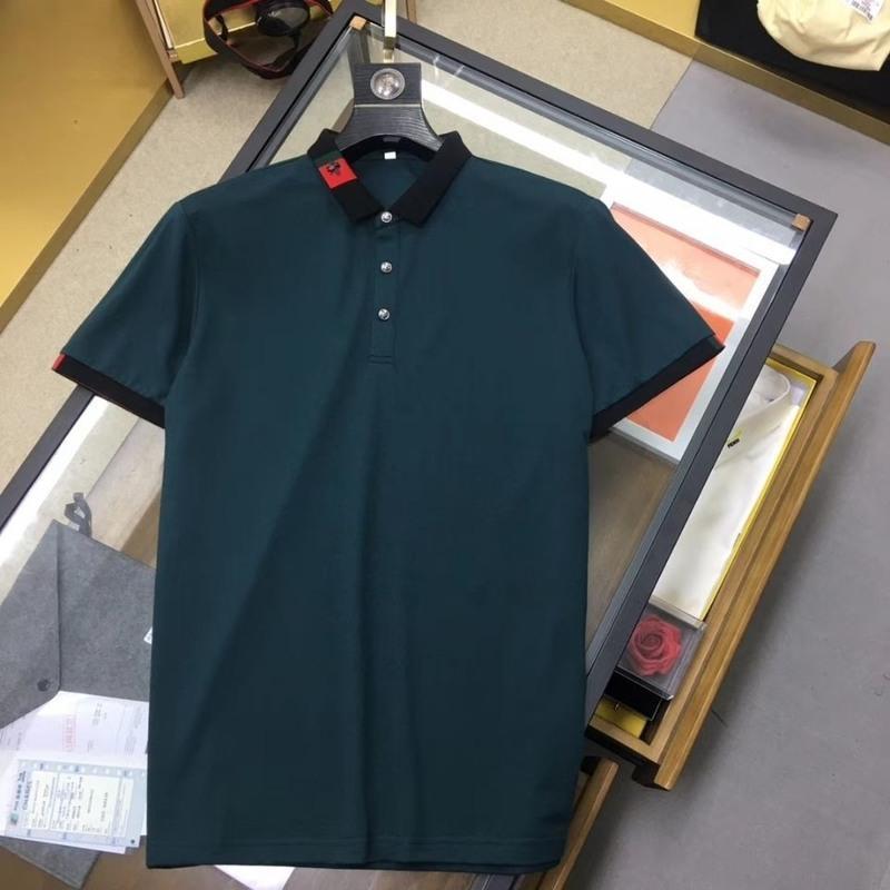 新款夏季男装高端小蜜蜂丝光珠地polo衫男休闲时尚商务短袖款 白色 M