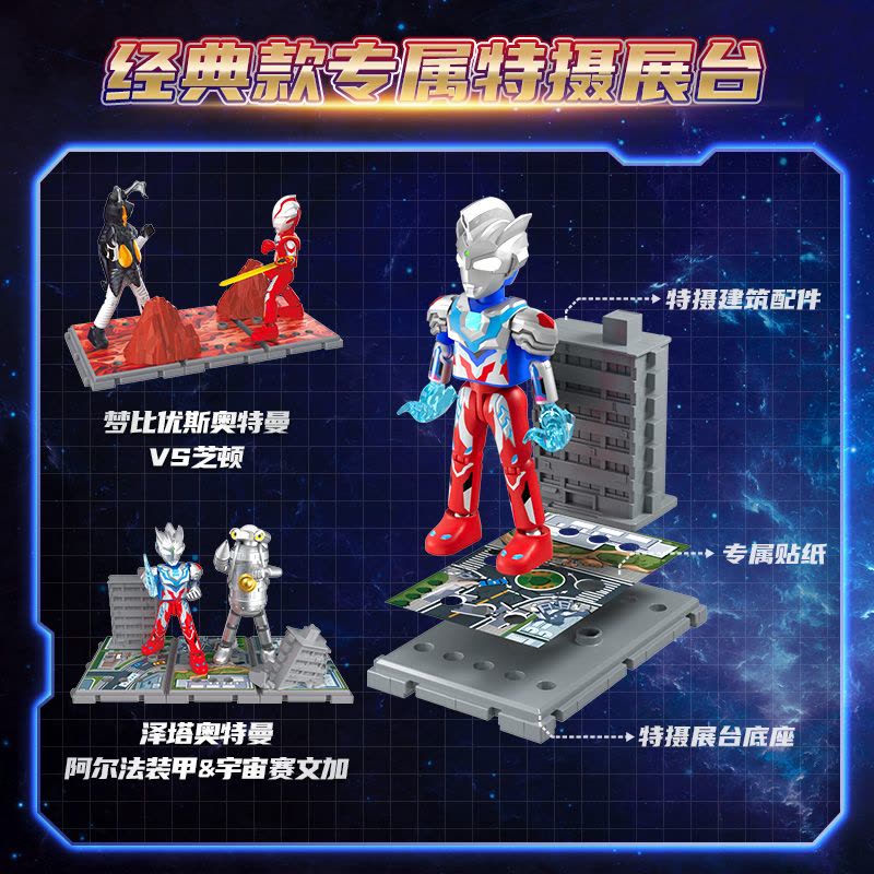 布鲁可奥特曼积木人盲盒拼装玩具儿童布鲁克群星版第九弹人偶男孩 经典版-赛罗无限形态图片