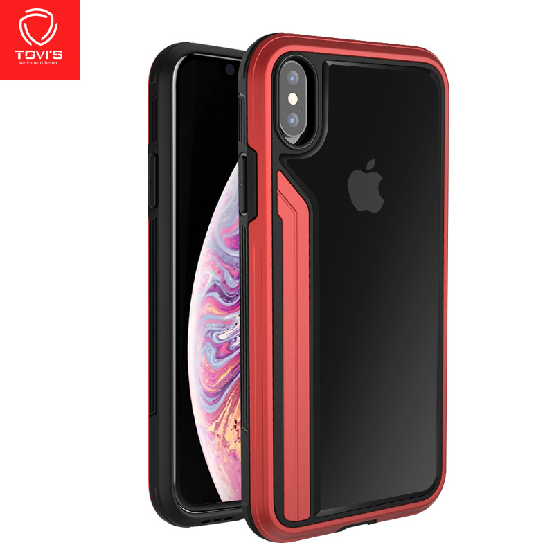 泰维斯(TGVI’S) iPhone X/XS手机壳 3米防摔金属全包硬壳透明壳苹果X/XS保护套 锋锐系列 5.8英寸