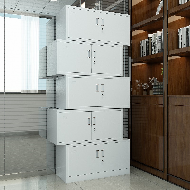 臻远ZY5062296 钢制厚板分五节文件柜 85*39*203cm(单位:台)灰白色高清大图