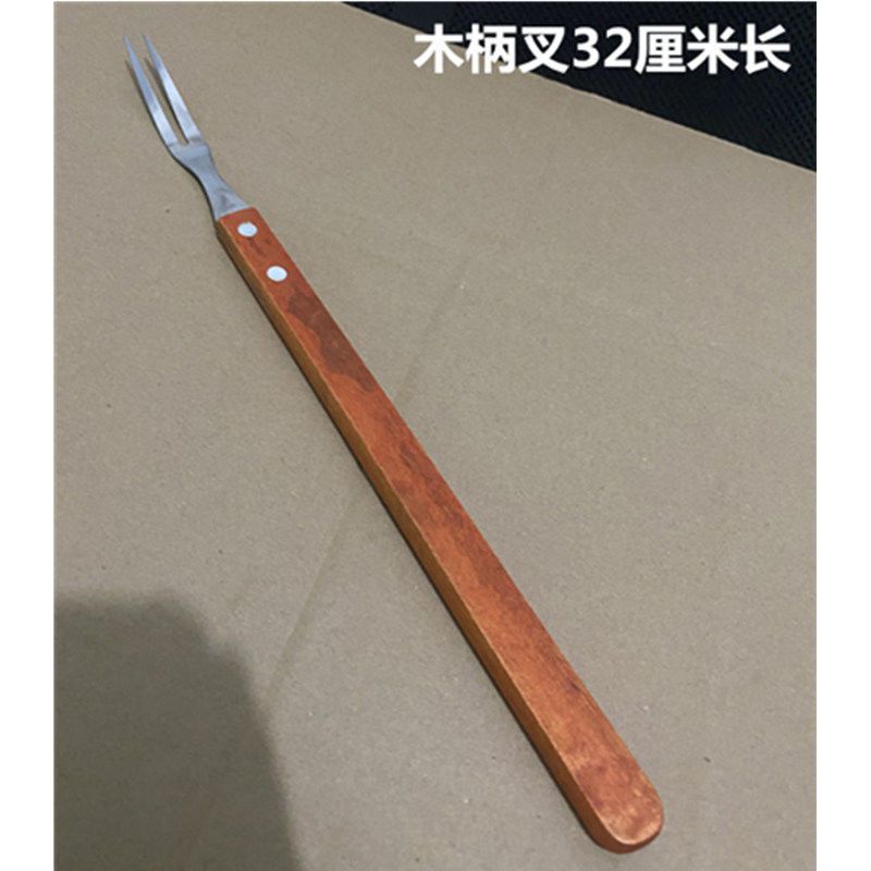 烧烤切割羊腿刀叉锯齿刀叉西餐吃牛排刀叉配件烤羊腿炉签字|价长圆管刀叉7套