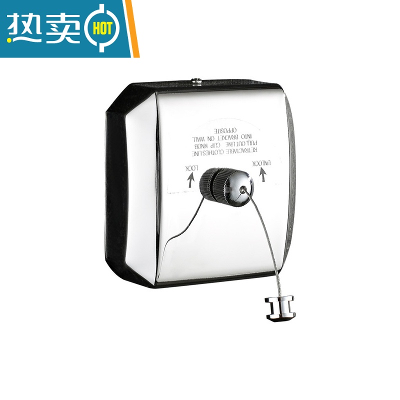 敬平免打孔不锈钢隐形晾衣绳阳台晾衣器凉衣绳室内晾衣架伸缩晒衣绳 圆形尼龙绳2.8米(无滑轮)打孔绳子高清大图