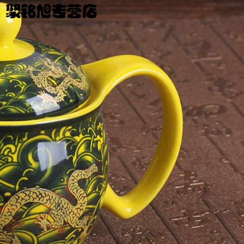 陶瓷茶壶大号单壶功夫茶具冲茶器小山水青花瓷过滤泡茶壶生活日用家居器皿水具水杯创意简约陶瓷茶壶
