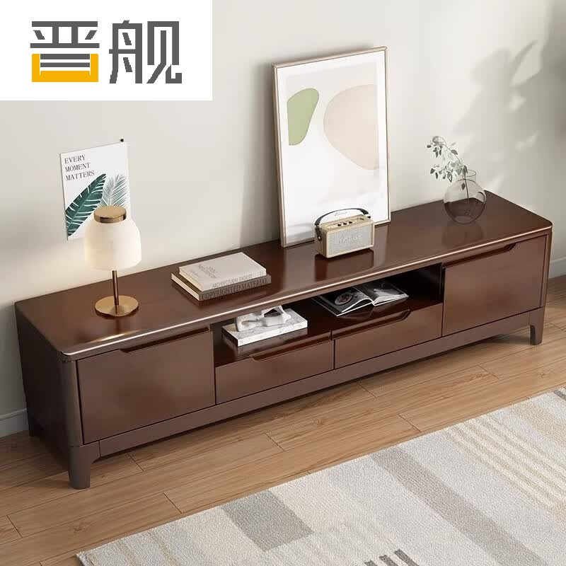 晋舰现代简约电视柜小户型多尺寸家用电视柜 胡桃色1500*400*480mm