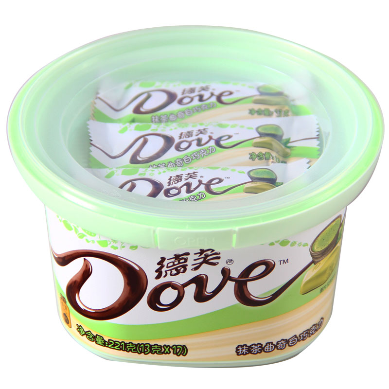 德芙抹茶曲奇白巧克力221g碗装女神礼物年货糖果巧克力零食