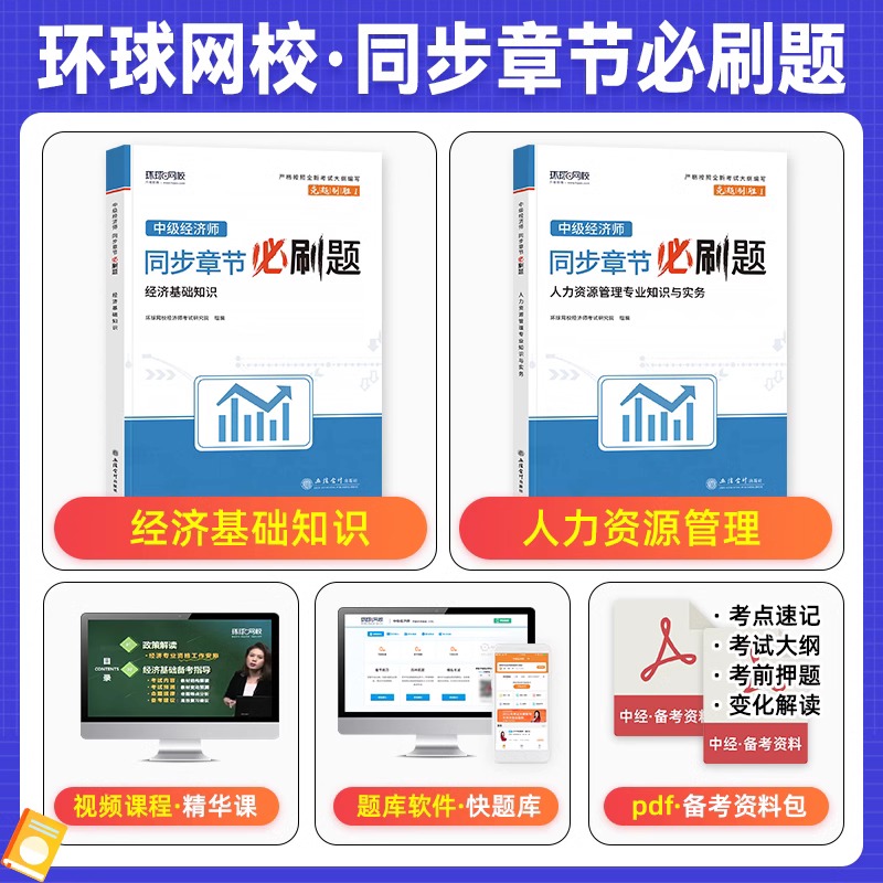全2科[基础+人力]同步章节必刷题 [正版]备考2025年中级经济师考试用书同步章节必刷题经济基础知识人力资源管理工商金高清大图