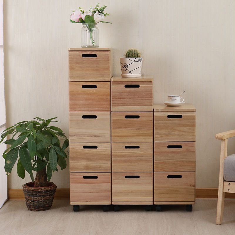 边柜夹缝收纳柜可多层抽屉置物柜玄关储物柜全实木万向轮移动加装