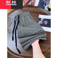 YIBUSHENG2024新款韩版慵懒风chic格子休闲裤女潮流直筒洋气百搭阔腿裤薄气