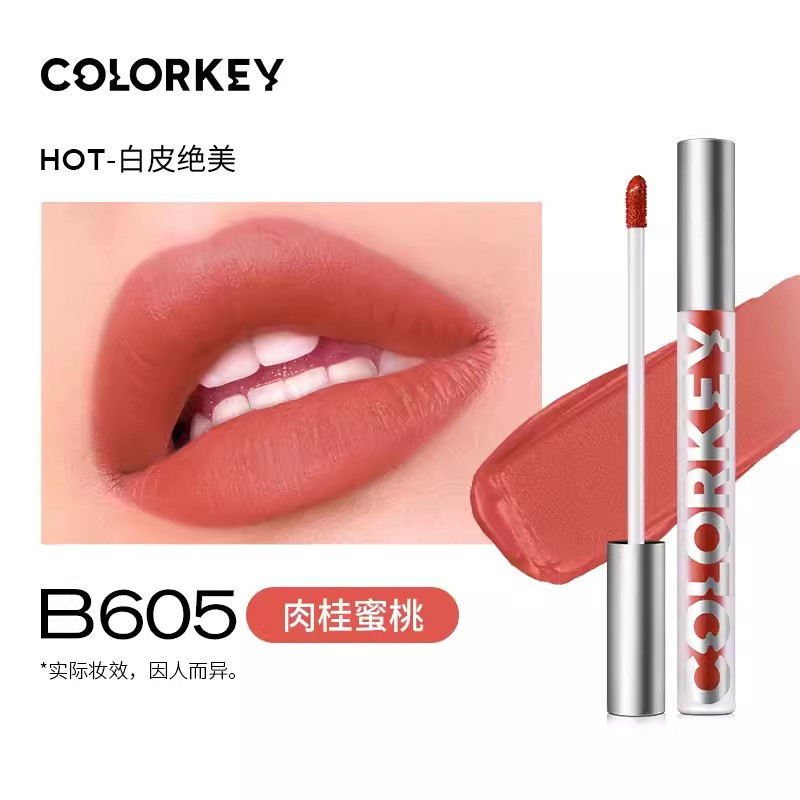 COLORKEY 珂拉琪 丝绒系列空气唇釉1.7g B605 肉桂蜜桃高清大图
