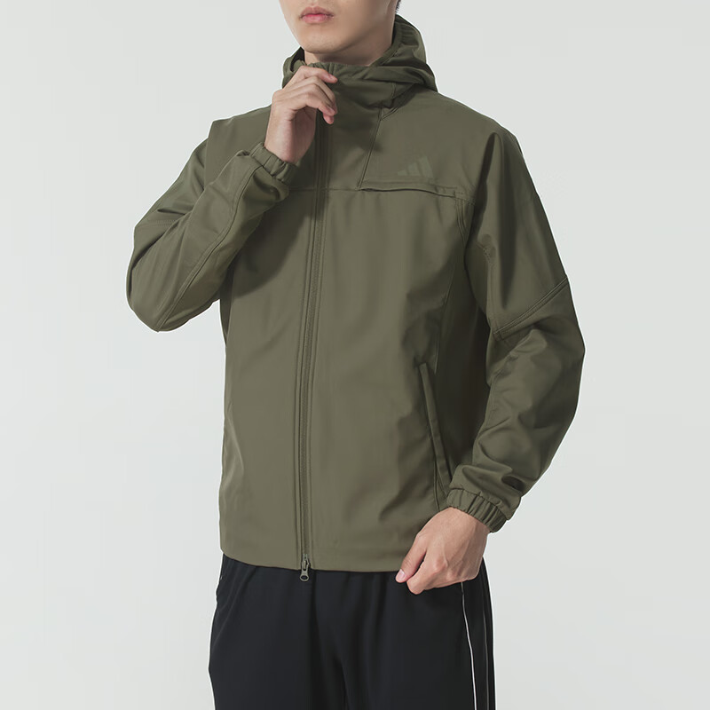 阿迪达斯 (adidas)男装梭织夹克外套新款运动服加绒连帽外套 KG5180 ZP KA1305/橄榄绿 XXL