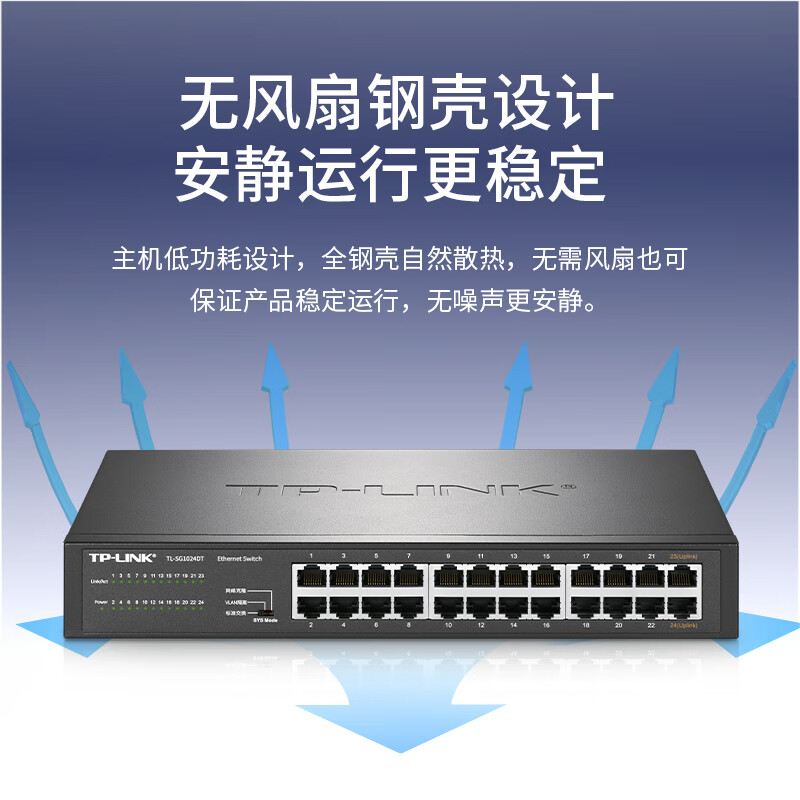 普联(TP-LINK) TL-SG1024DT 24口全千兆交换机 非网管T系列 企业级交换器 监控网络网线分线器高清大图