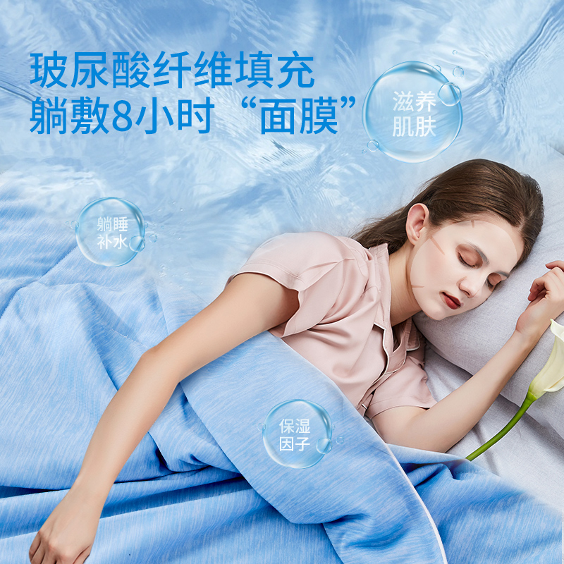 梦洁美颂 梦洁(MENDALE)家纺抗菌夏凉被凉感空调被子B面针织全棉可机洗双人夏季被芯双面抗菌COOL被沁芯