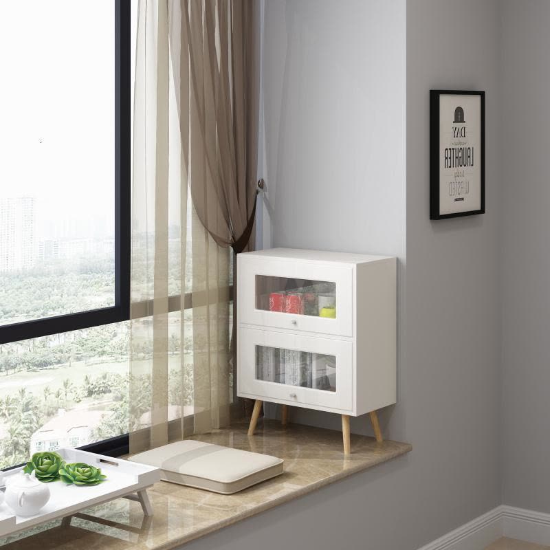 森美人玻璃书柜上翻飘窗柜书架小书柜阳台收纳柜储物柜窗台置物架图片