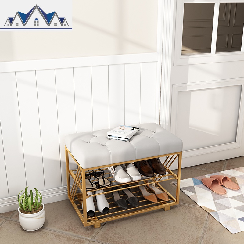 北欧换鞋凳家用口玄关鞋柜收纳衣帽架床尾沙发长条凳创意穿鞋凳 三维工匠收纳凳高清大图