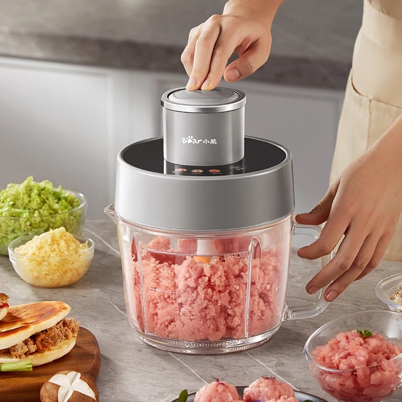 小熊绞肉机家用电动小型全自动多功能肉馅粗细料理机新款官方正品2L智能款[原装1副刀头]高清大图