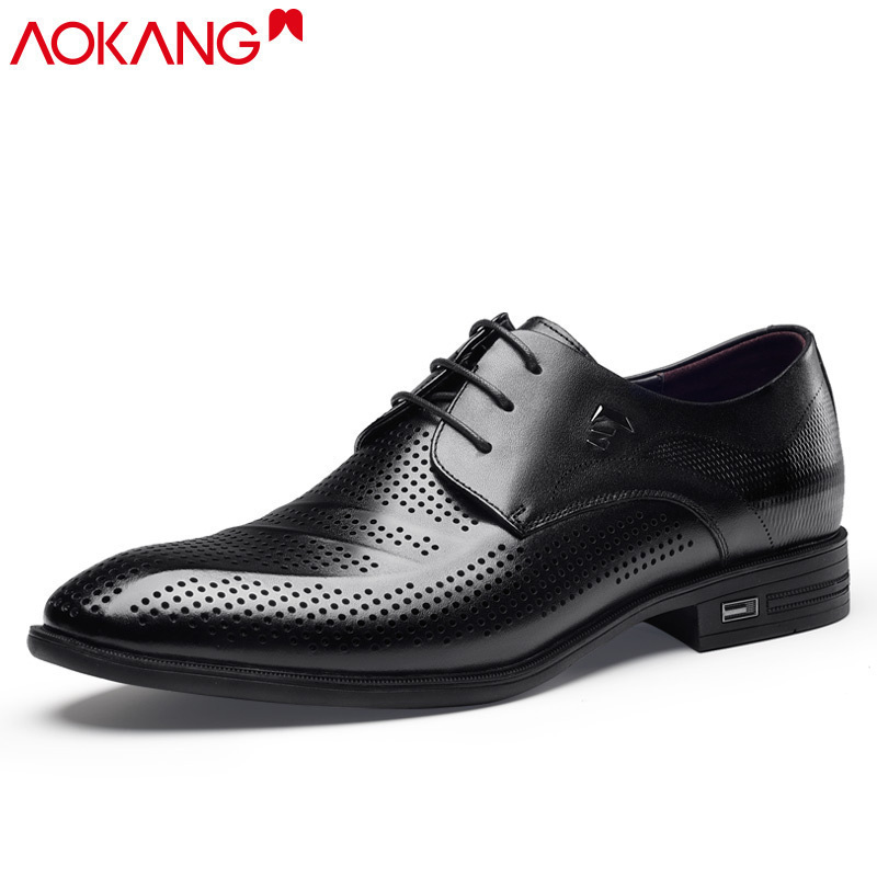 奥康男鞋夏季男士镂空皮鞋商务正装透气大凉皮鞋尖头商务休闲鞋 男