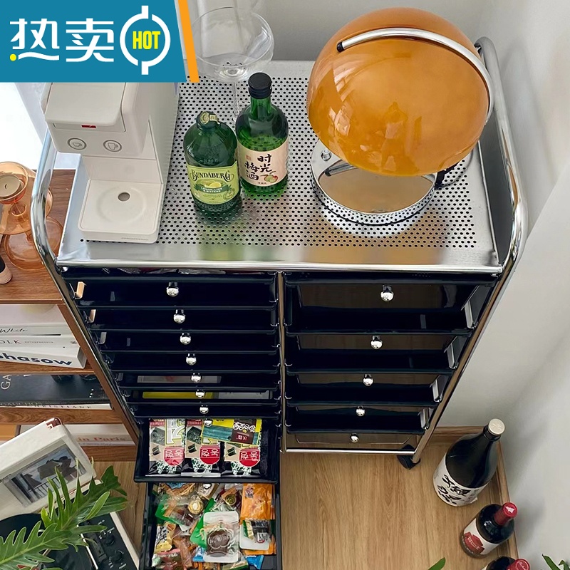敬平福利多家具收纳柜子抽屉式移动带轮卧室简易夹缝塑料储物柜置物架高清大图