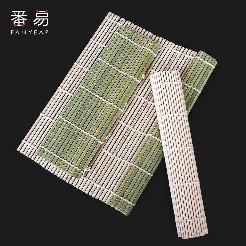 寿司卷帘寿司席竹卷帘紫菜包饭海苔套装家用不沾粘卷寿司帘子工具 白皮寿司帘 1张