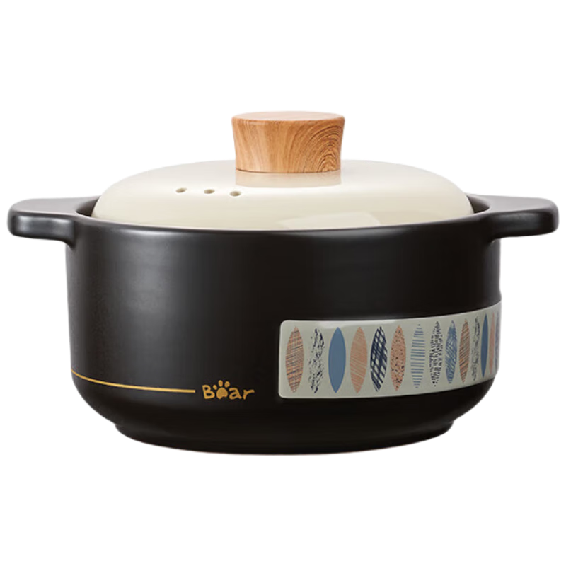 小熊砂锅紫砂锅煲汤煎药锅加深加厚炖盅锅陶瓷锅 3.6L CP-G0070-P03