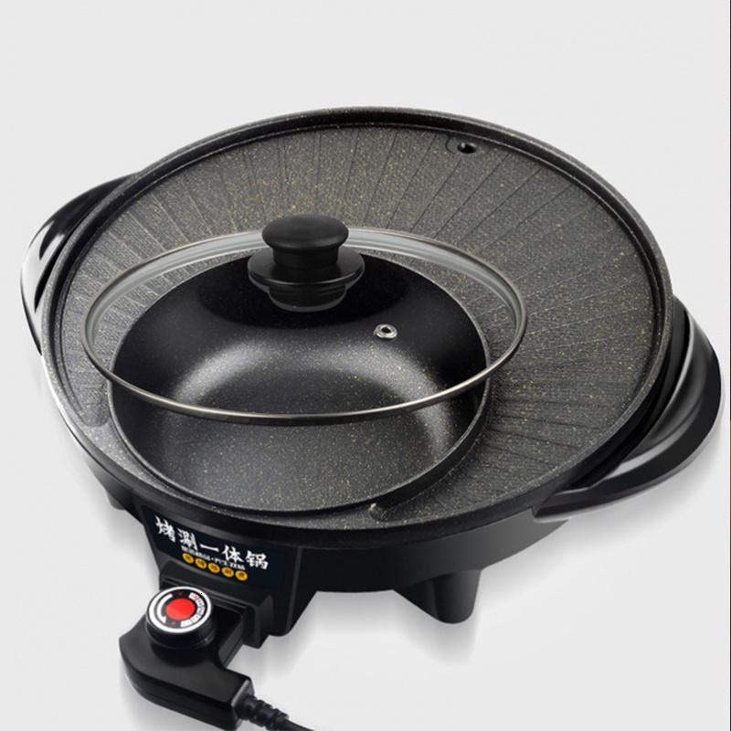 韩式电火锅烧烤炉电锅多功能烤涮一体锅古达家用电烤盘麦饭石煎烤商用