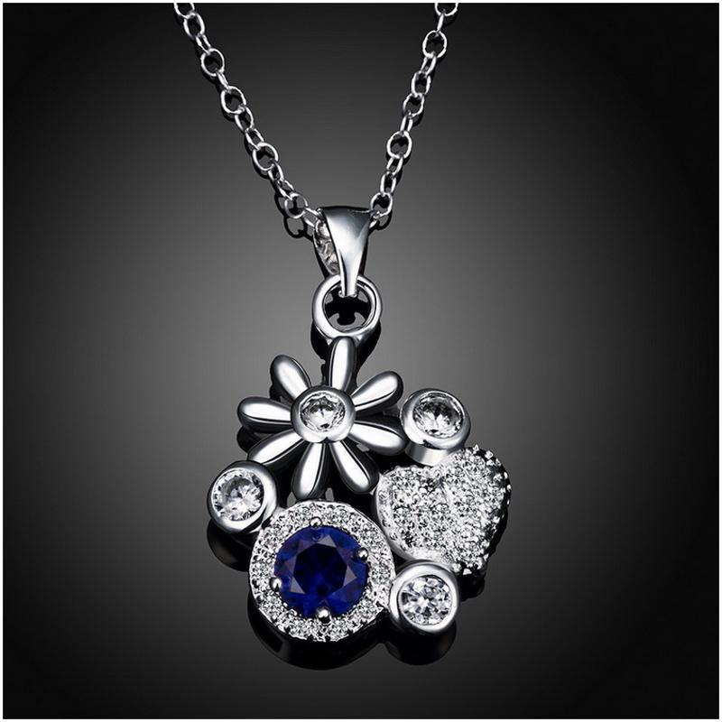N095 Women Silver Necklace日韩款时尚镀银坠锁骨链女饰品礼物送女朋友七夕情人节礼物