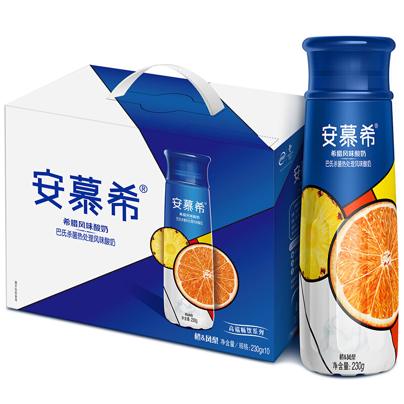 伊利安慕希高端畅饮型希腊风味酸奶橙凤梨230g