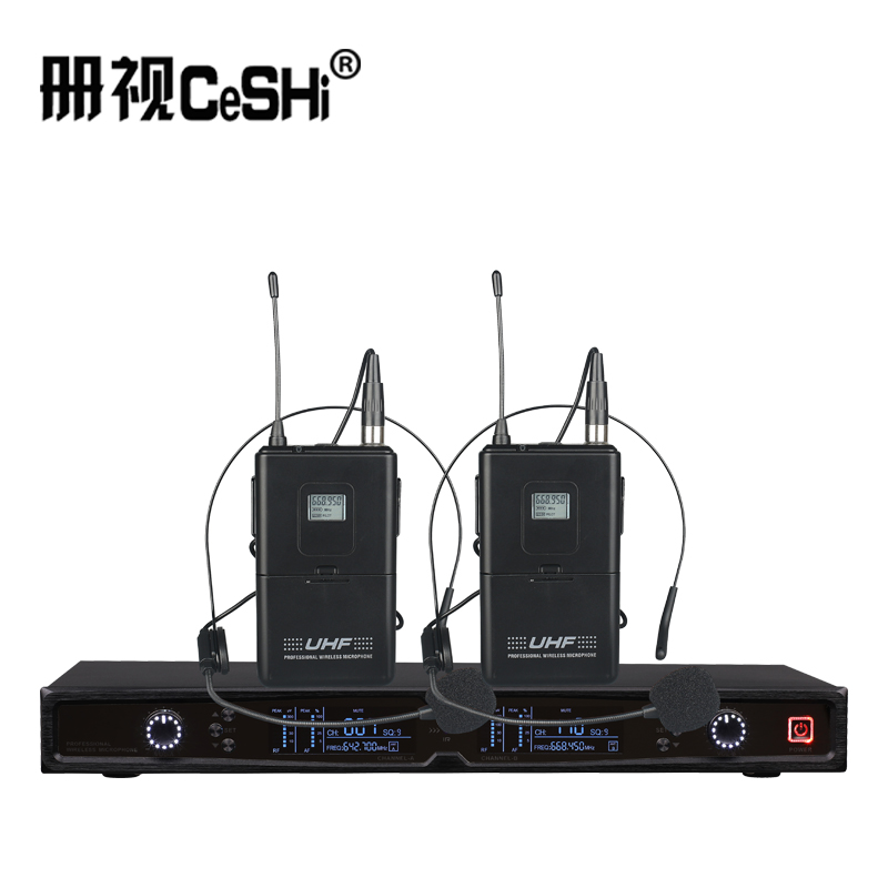 册视监控器材配件UHF无线麦克风一拖二配方杆会议鹅颈式话筒TP-8002套高清大图